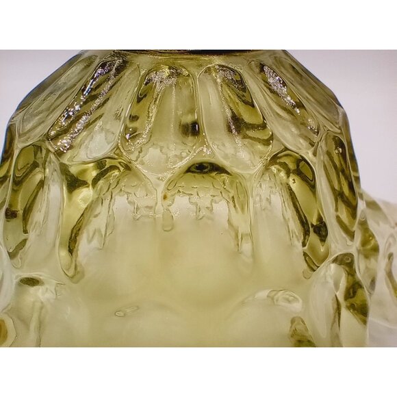 Vintage Fenton Glass Candy Dish Pedestal Green Thumbprint Ruffle Rim Compote 6" - Picture 14 of 15